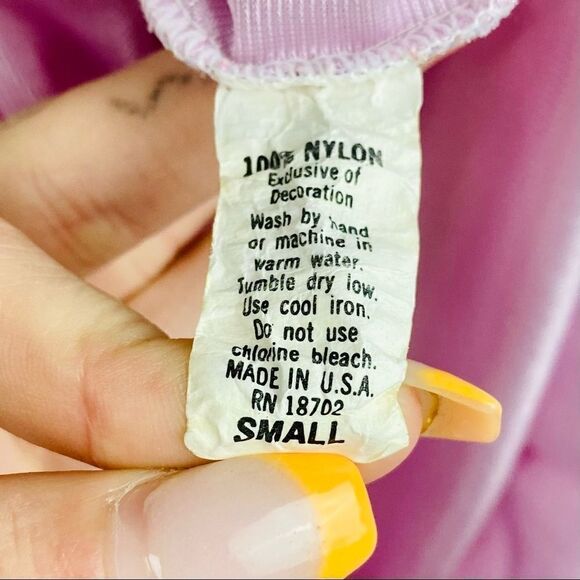 VTG 70s Erica Loren NY Lavender/Pink Satin Peignoir Night Gown - Picture 9 of 9